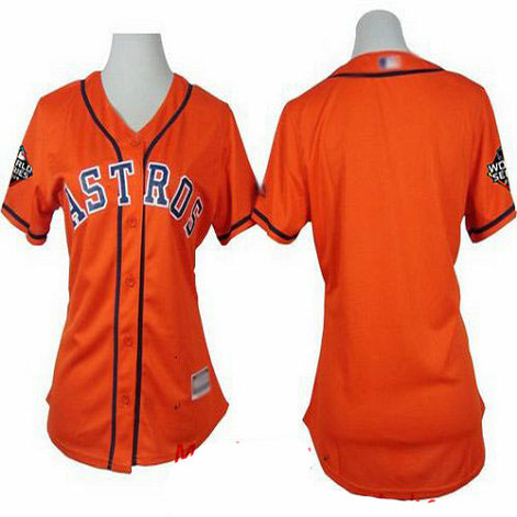 Astros Blank Orange Alternate 2019 World Series Bound Women's Stitched Baseball Jersey