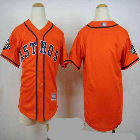 Astros Blank Orange Cool Base 2019 World Series Bound Stitched Youth Baseball Jersey