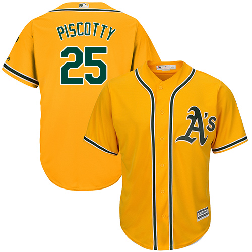 Athletics #25 Stephen Piscotty Gold Cool Base Stitched Youth MLB Jersey