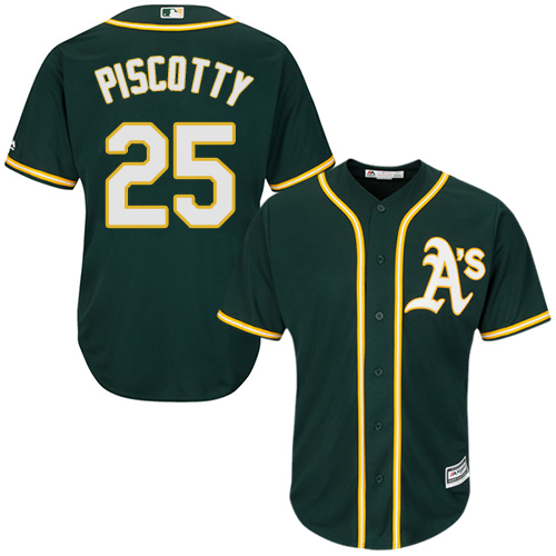 Athletics #25 Stephen Piscotty Green Cool Base Stitched Youth MLB Jersey