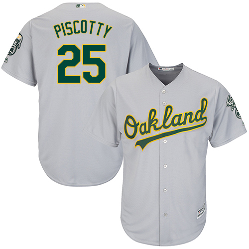 Athletics #25 Stephen Piscotty Grey Cool Base Stitched Youth MLB Jersey