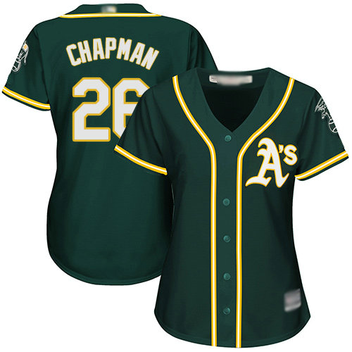 Athletics #26 Matt Chapman Green Alternate Women's Stitched Baseball Jersey