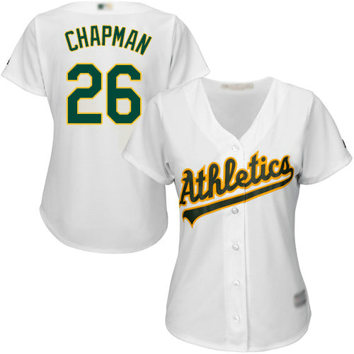 Athletics #26 Matt Chapman White Home Women's Stitched Baseball Jersey