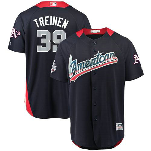 Athletics #39 Blake Treinen Navy Blue 2018 All-Star American League Stitched Baseball Jersey