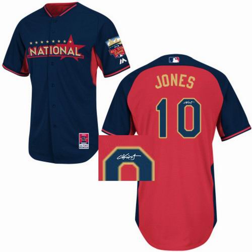 Atlanta Braves 10# Chipper Jones National League 2014 All Star Signature Jersey