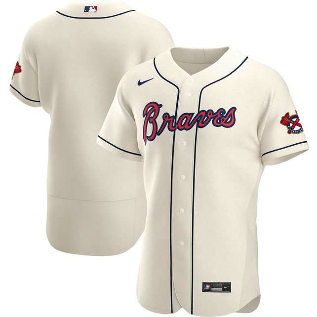 Atlanta Braves Men's Nike Cream Alternate 2020 Authentic Official MLB Team Jersey