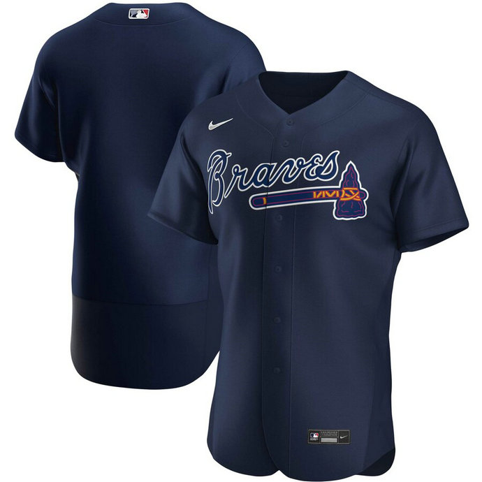 Atlanta Braves Men's Nike Navy Alternate 2020 Authentic Team Name MLB Jersey