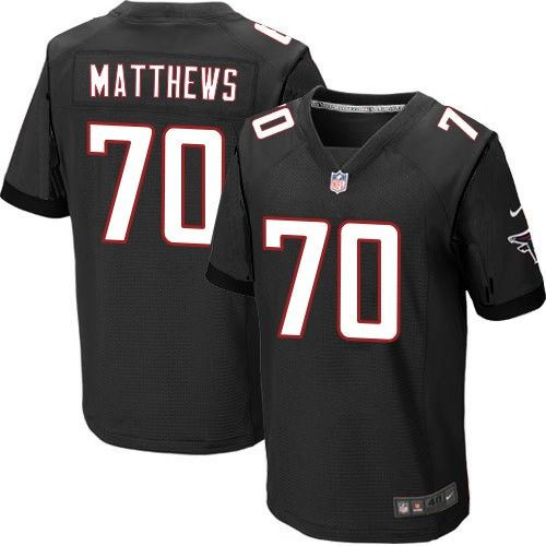 Atlanta Falcons 70 Jake Matthews Black Alternate Nike NFL Elite Jersey
