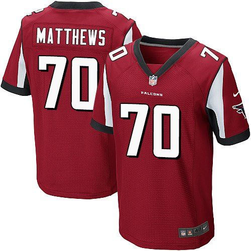 Atlanta Falcons 70 Jake Matthews Red Team Color Nike NFL Elite Jersey
