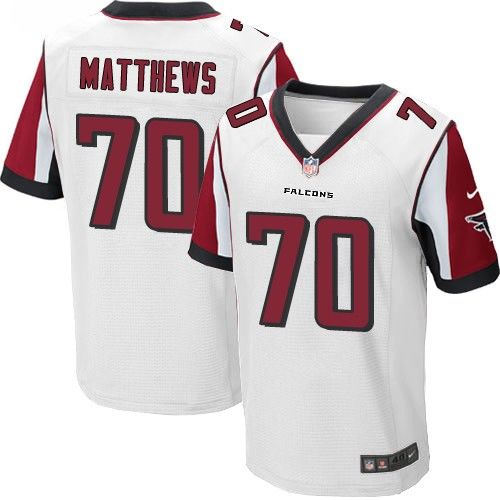 Atlanta Falcons 70 Jake Matthews White Nike NFL Elite Jersey