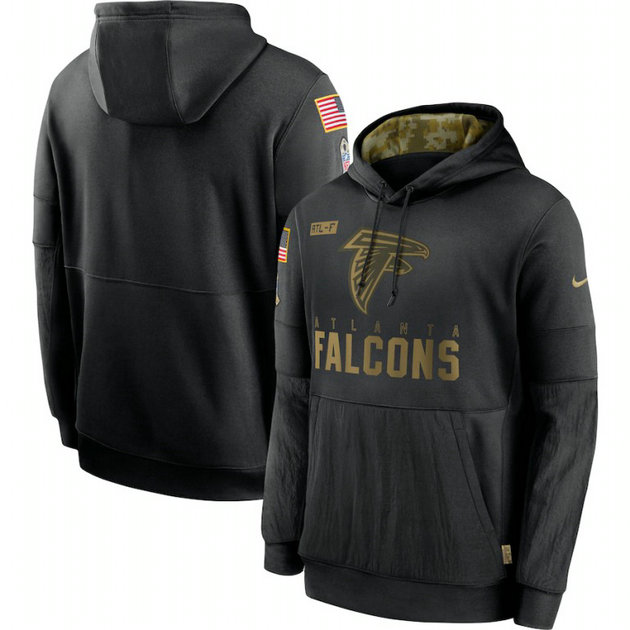 Atlanta Falcons Nike 2020 Salute to Service Sideline Performance Pullover Hoodie Black