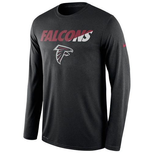 Atlanta Falcons Nike Black Legend Staff Practice Long Sleeves Performance T-Shirt