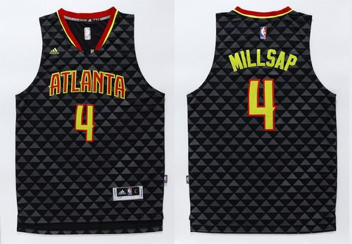 Atlanta Hawks 4 Paul Millsap Black Swingman NBA Jersey