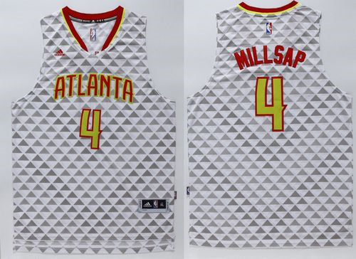 Atlanta Hawks 4 Paul Millsap White Swingman NBA Jersey