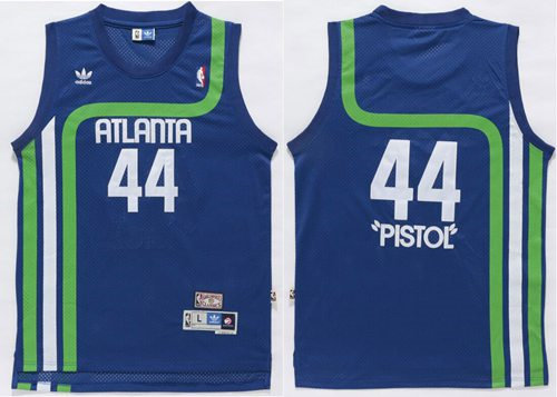 Atlanta Hawks 44 Pete Maravich Light Blue Pistol Soul Swingman NBA Jersey