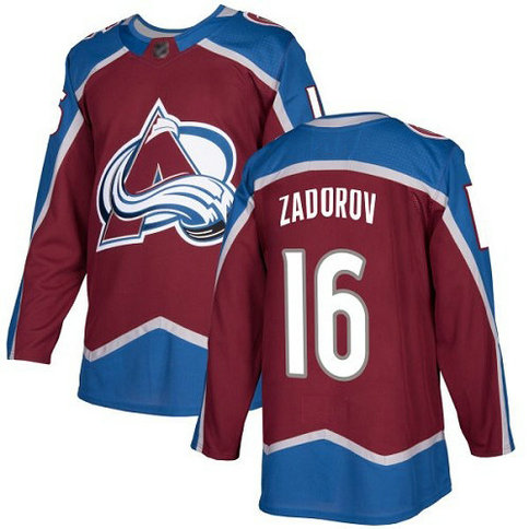 Avalanche #16 Nikita Zadorov Burgundy Home Authentic Stitched Hockey Jersey