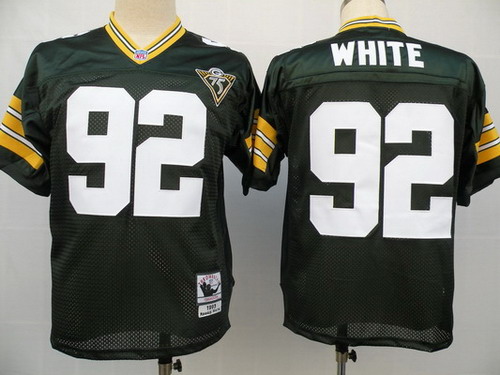 BIG Size Men's Green Bay Packers #92 Reggie White Green 75TH Throwback Jersey
