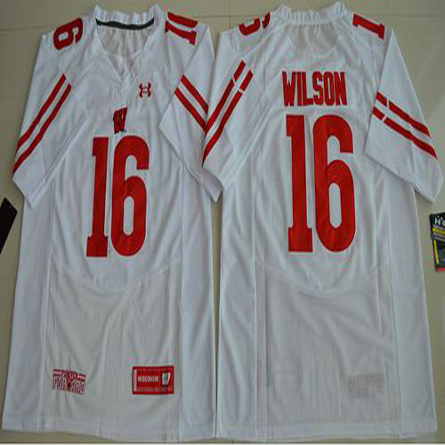Badgers #16 Russell Wilson White Under Armour Stitched NCAA Jersey$49.00$22.50