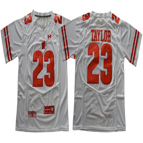 Badgers #23 Jonathan Taylor White Under Armour Stitched NCAA Jersey