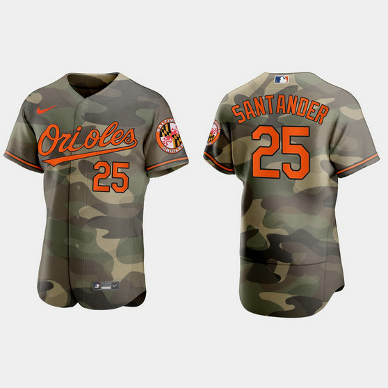 Baltimore Orioles #25 Anthony Santander Men's Nike 2021 Armed Forces Day Authentic MLB Jersey -Camo