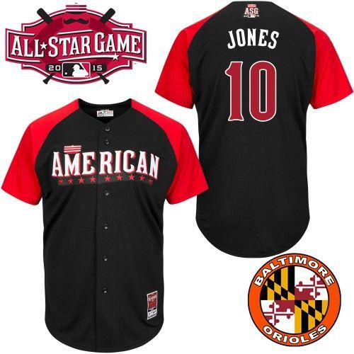 Baltimore Orioles 10 Adam Jones Black 2015 All-Star American League Baseball Jersey