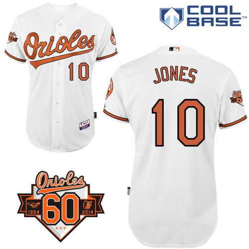 Baltimore Orioles 10 Adam Jones White Cool Base Baseball Jersey