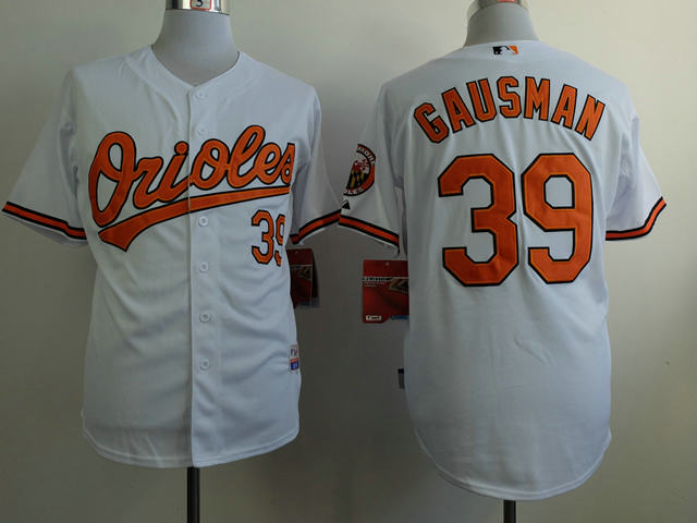 Baltimore Orioles 39 GAUSMAN white baseball jerseys