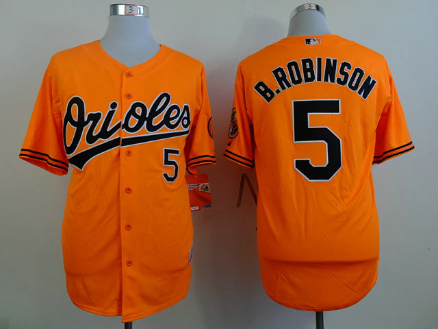 Baltimore Orioles 5 Brooks Robinson orange Cool Base Baseball Jersey
