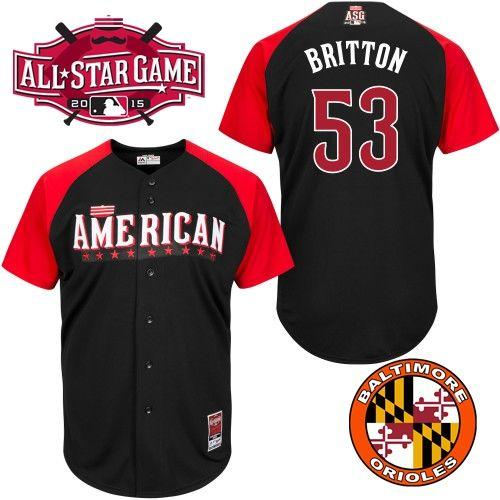 Baltimore Orioles 53 Zach Britton Black 2015 All-Star American League Baseball Jersey