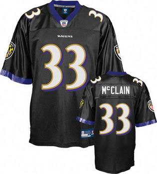 Baltimore Ravens #33 LeRon McClain Black Jerseys