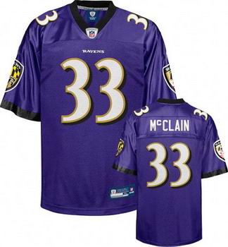 Baltimore Ravens #33 LeRon McClain Purple Jerseys