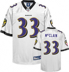 Baltimore Ravens #33 LeRon McClain White Jersey