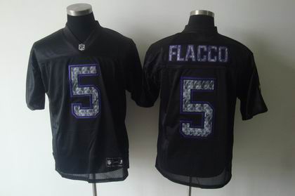 Baltimore Ravens #5 Joe Flacco Premier BLACK SIDELINE UNITED jerseys