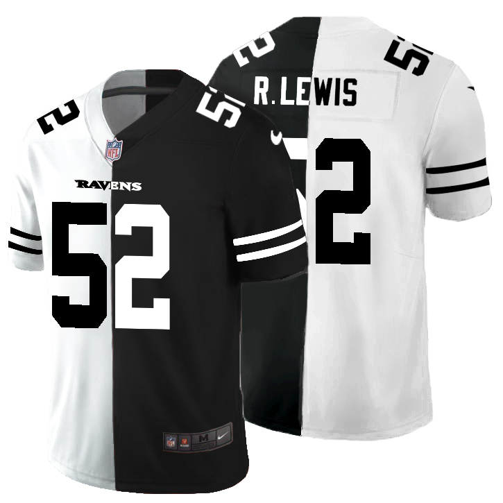 Baltimore Ravens #52 Ray Lewis Men's Black V White Peace Split Nike Vapor Untouchable Limited NFL Jersey