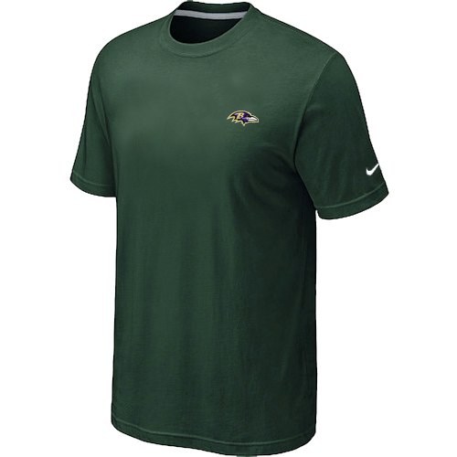 Baltimore Ravens Chest embroidered logo T-Shirt D.Green