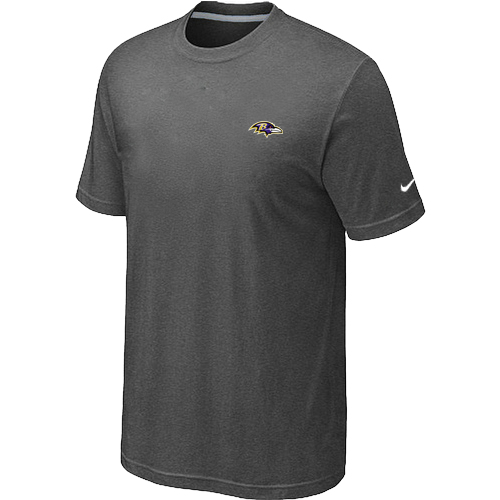Baltimore Ravens Chest embroidered logo T-Shirt D.Grey