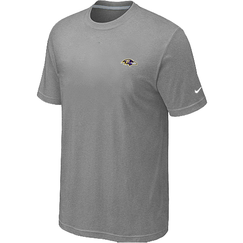 Baltimore Ravens Chest embroidered logo T-Shirt Grey
