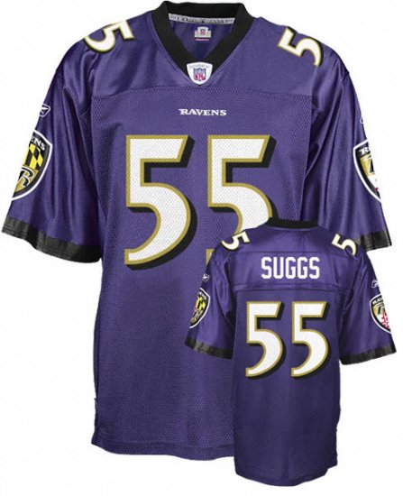 Batlimore Ravens #55 Terrell Suggs Team blue Color Jersey