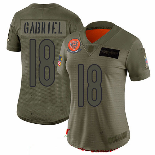 Bears #18 Taylor Gabriel Camo Women's Stitched Football Limited 2019 Salute to Service Jersey