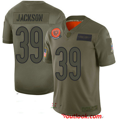 Bears #39 Eddie Jackson Camo Youth Stitched Football Limited 2019 Salute to Service Jersey