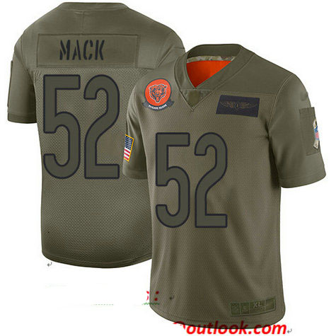 Bears #52 Khalil Mack Camo Youth Stitched Football Limited 2019 Salute to Service Jersey