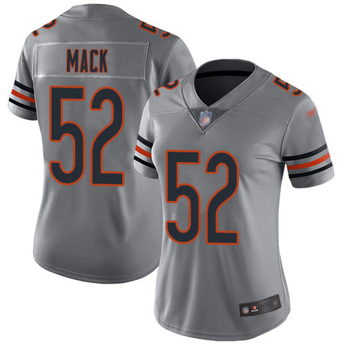Bears #52 Khalil Mack Silver Women's Stitched Football Limited Inverted Legend Jersey