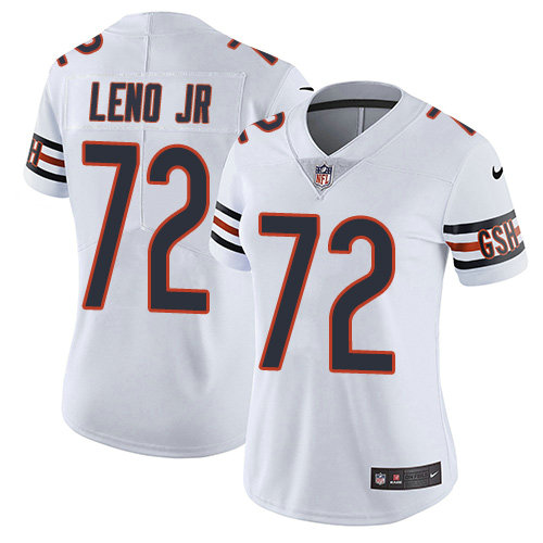 Bears #72 Charles Leno Jr White Women's Stitched Football Vapor Untouchable Limited Jersey