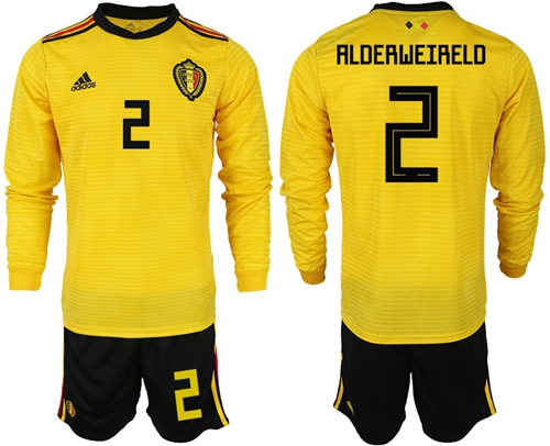 Belgium #2 Alderweireld Away Long Sleeves Soccer Country Jersey