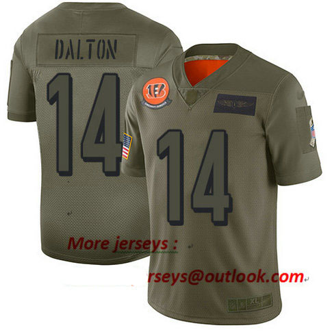 Bengals #14 Andy Dalton Camo Men's Stitched Football Limited 2019 Salute To Service Jersey