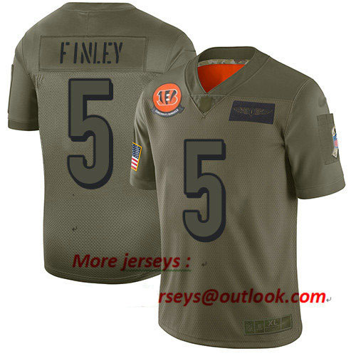 Bengals #5 Ryan Finley Camo Men's Stitched Football Limited 2019 Salute To Service Jersey