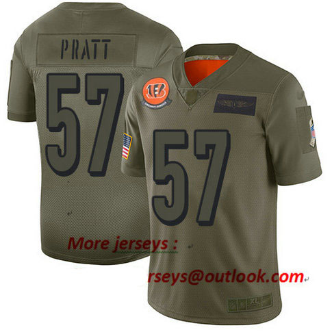 Bengals #57 Germaine Pratt Camo Men's Stitched Football Limited 2019 Salute To Service Jersey