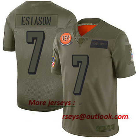 Bengals #7 Boomer Esiason Camo Men's Stitched Football Limited 2019 Salute To Service Jersey