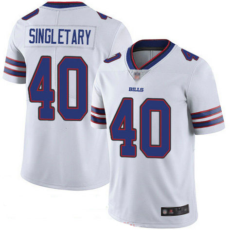 Bills #40 Devin Singletary White Men's Stitched Football Vapor Untouchable Limited Jersey