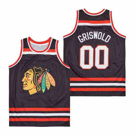 Blackhawks #00 Clark Griswold Black Authentic Stitched Jerseys